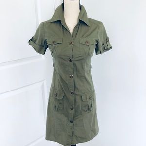 IZ Byer Military Style Green Dress